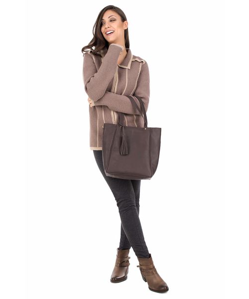 Bolsa Couro Four - Cafe