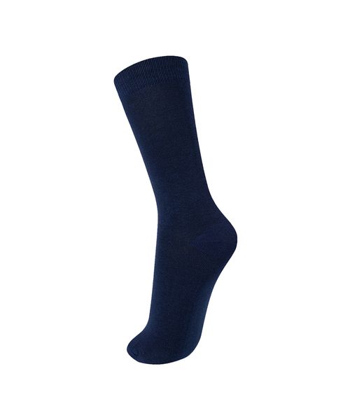 Meia Canelado Bordado - Azul Marinho