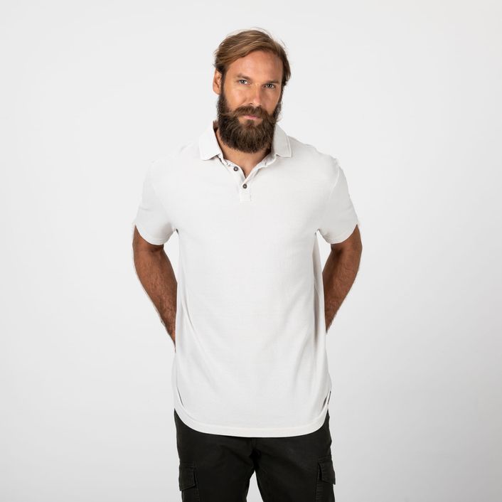 Polo Quadrile Friso - Areia