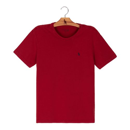 Camiseta Meia Malha Marmorizada - Vermelho