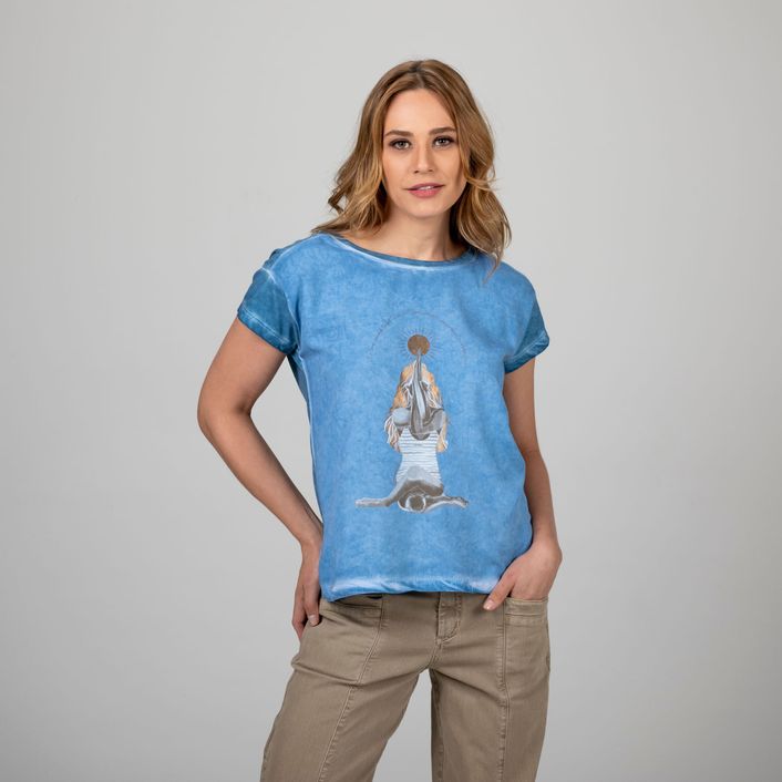 Camiseta Yoga Com Sol - Azul