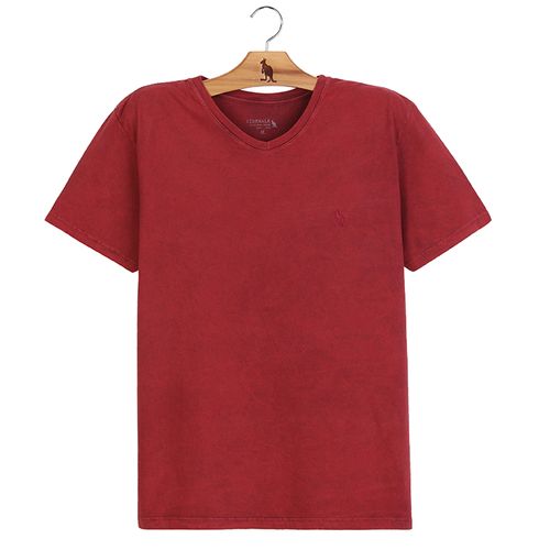 Camiseta M/c Marmorizada - Vermelho