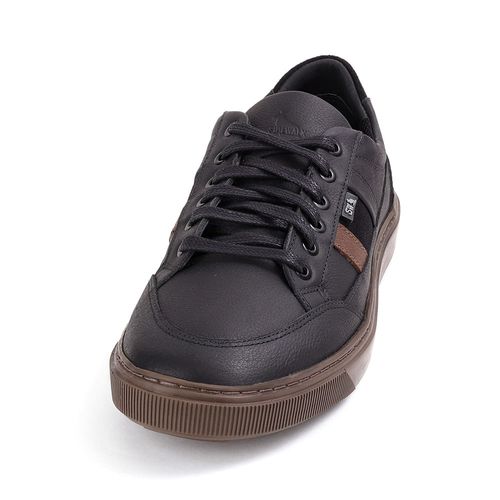 Tenis Couro Listra - Preto