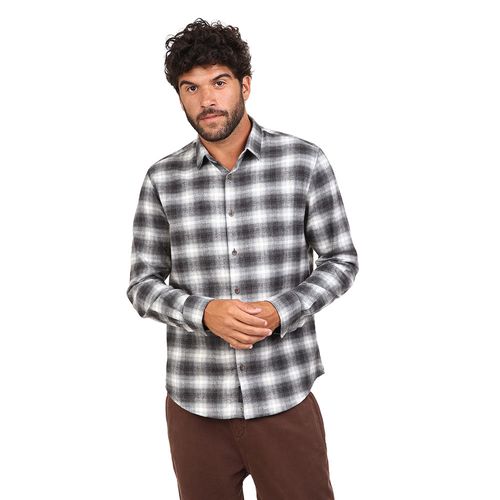 Camisa Ml Flanela Xadreza - Preto