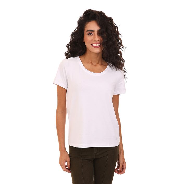Camiseta Basica Elastano - Branco