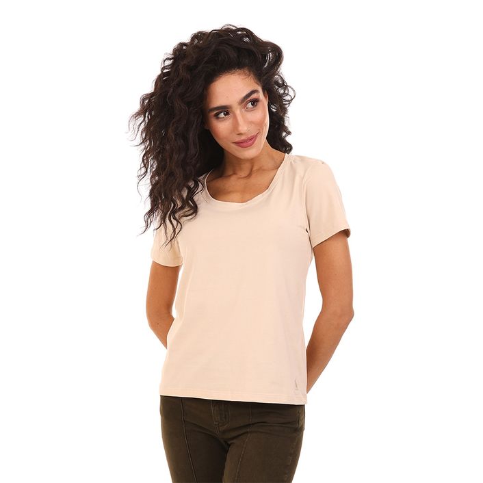 Camiseta Basica Elastano - Areia