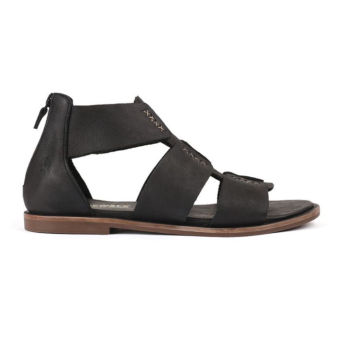 Sandalia Couro Gladiadora - Preto