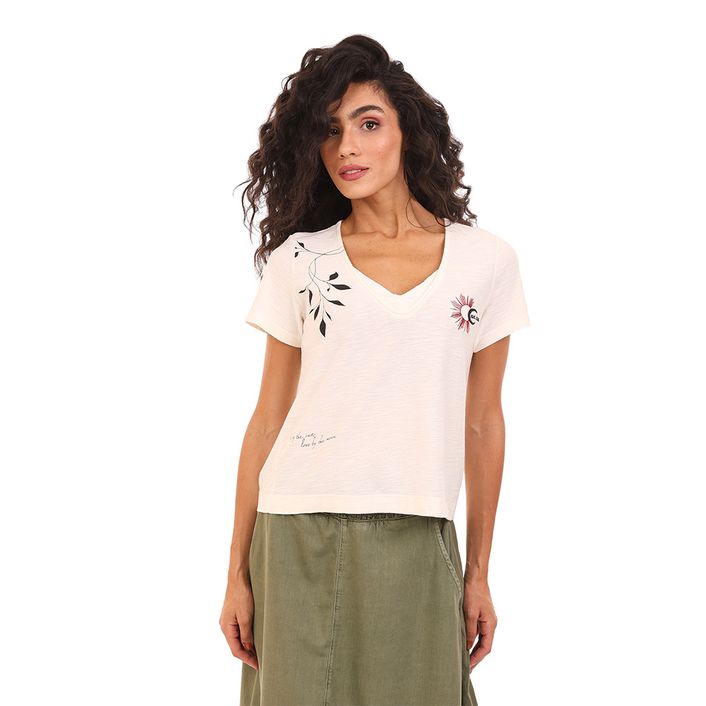 Camiseta Silk Bordado - Off White