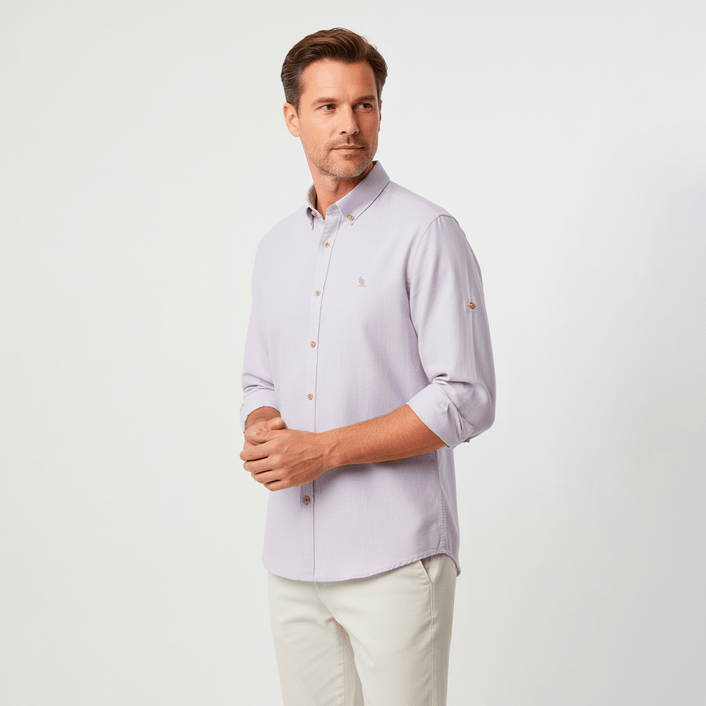 Camisa M/l Chambray - Gelo