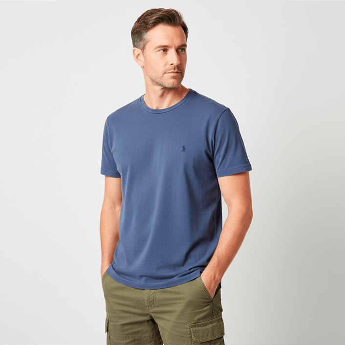 Camiseta Meia Malha Est - Azul Marinho