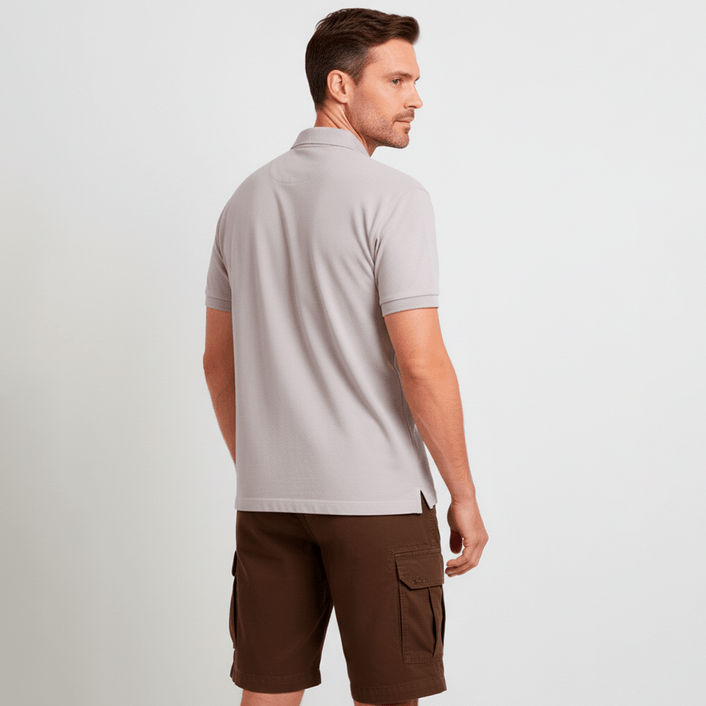 Polo M/c Malha - Cinza Claro