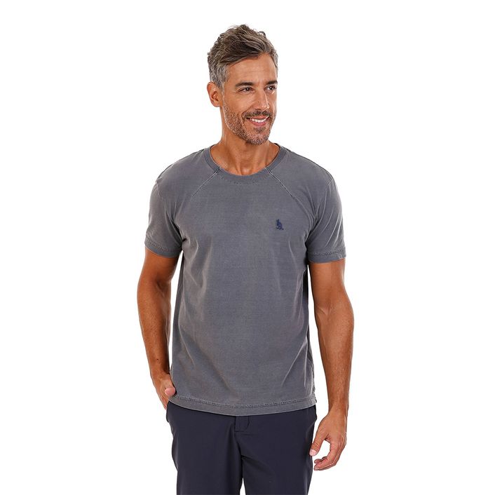 Camiseta Prega Decote - Azul Marinho