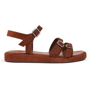 Sandalia Camurca Fivelas - Cedro