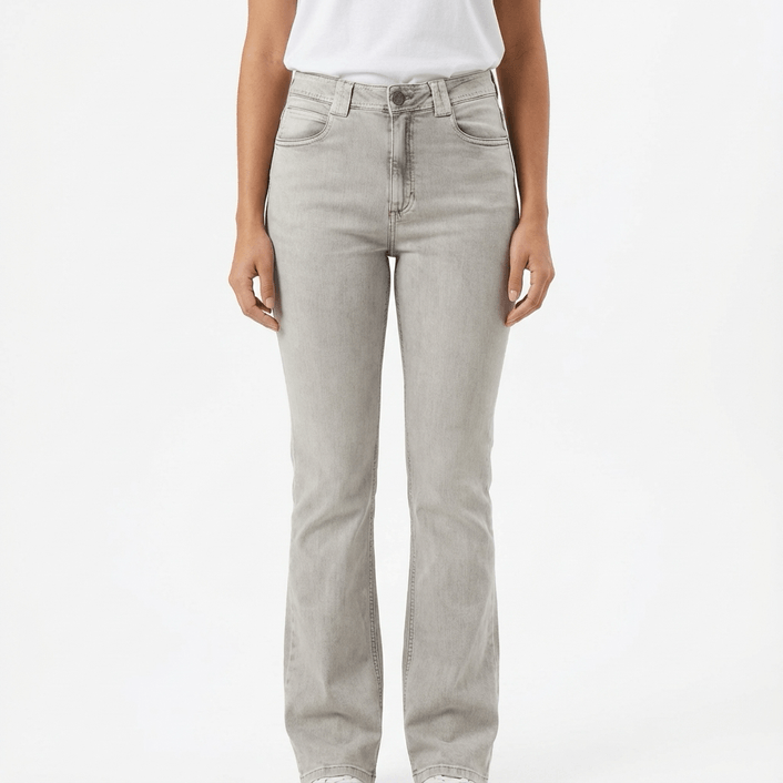 Calca Reta Jeans - Cinza Claro