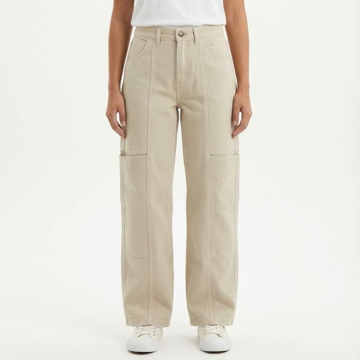 Calca Sarja Grande - Areia