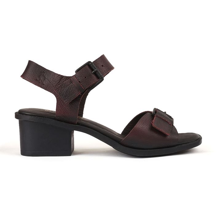 Sandalia Salto Fivela - Bordo