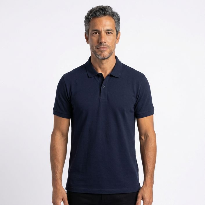 Polo Mc Pima Vista Botao - Azul Marinho