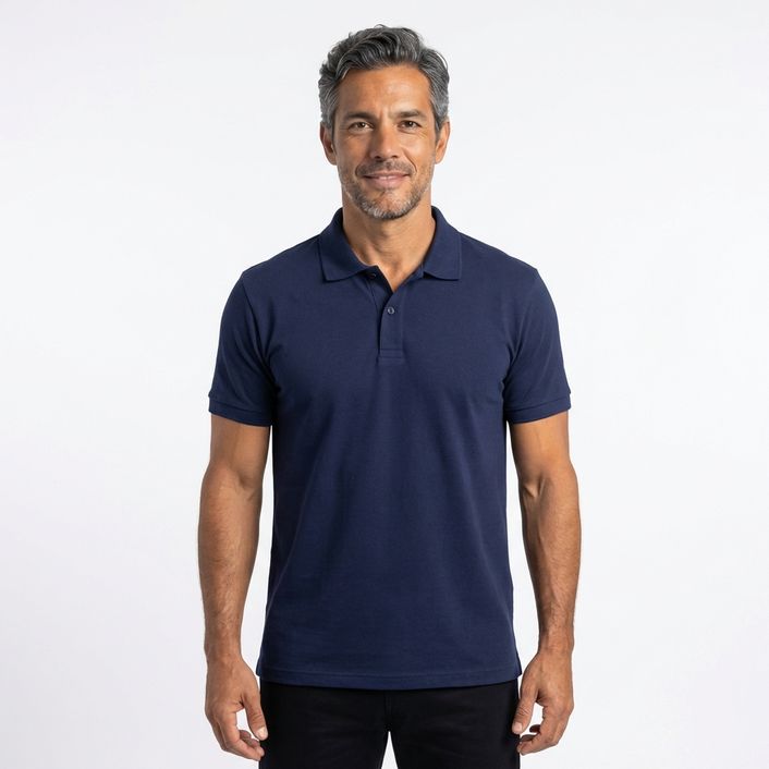 Polo Basic Visc - Azul Marinho