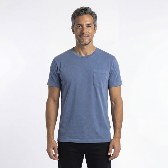 Camiseta Mc Com Bolso - Azul Medio